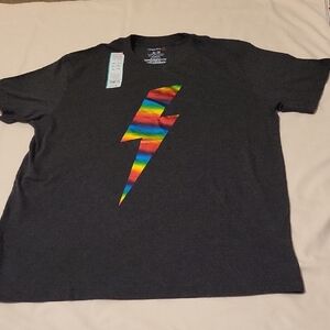 Celebrate It T-Shirt with Rainbow Bolt
